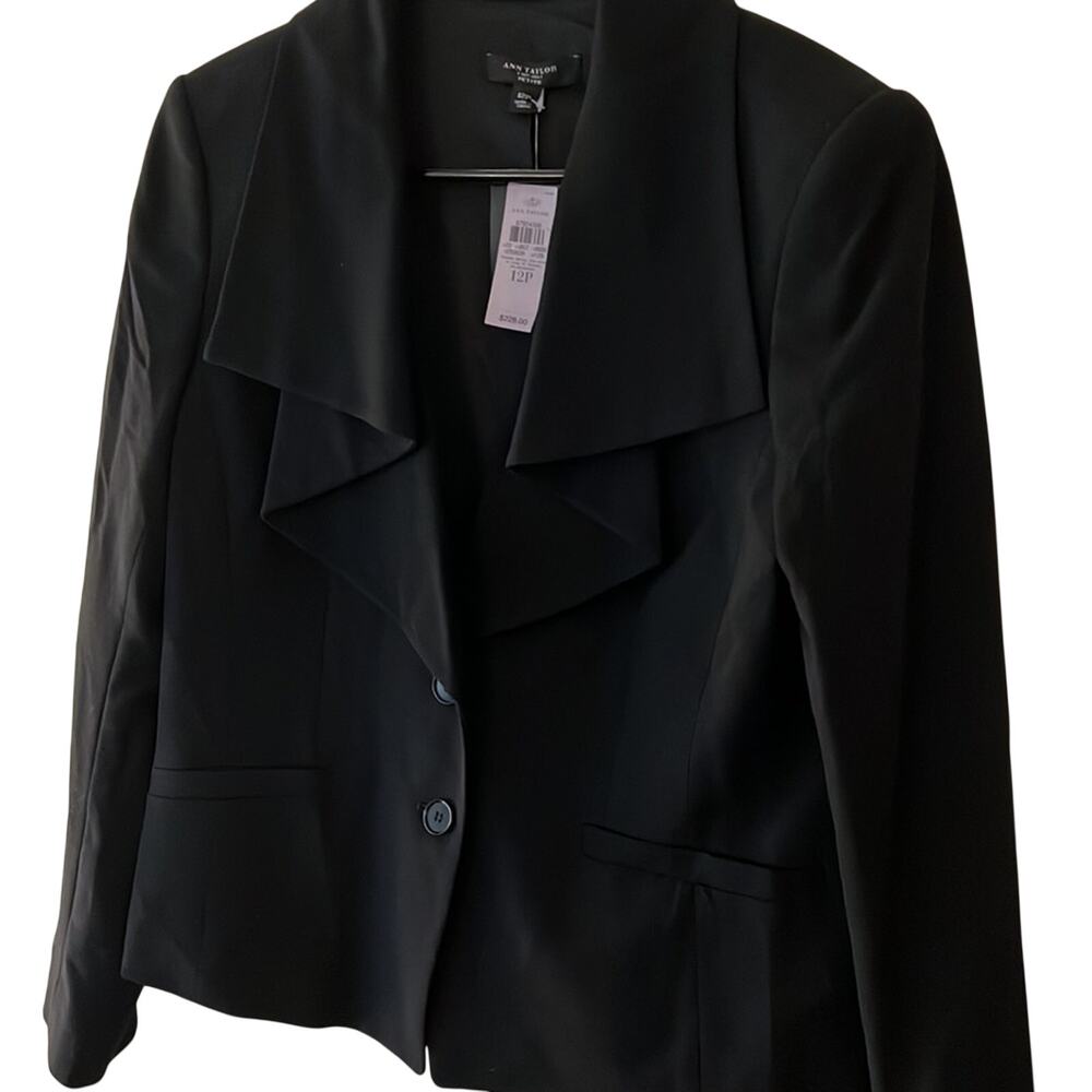 Ann Taylor Wool Blend Structured Double Lapel Blazer Size 12P - Picture 2 of 5